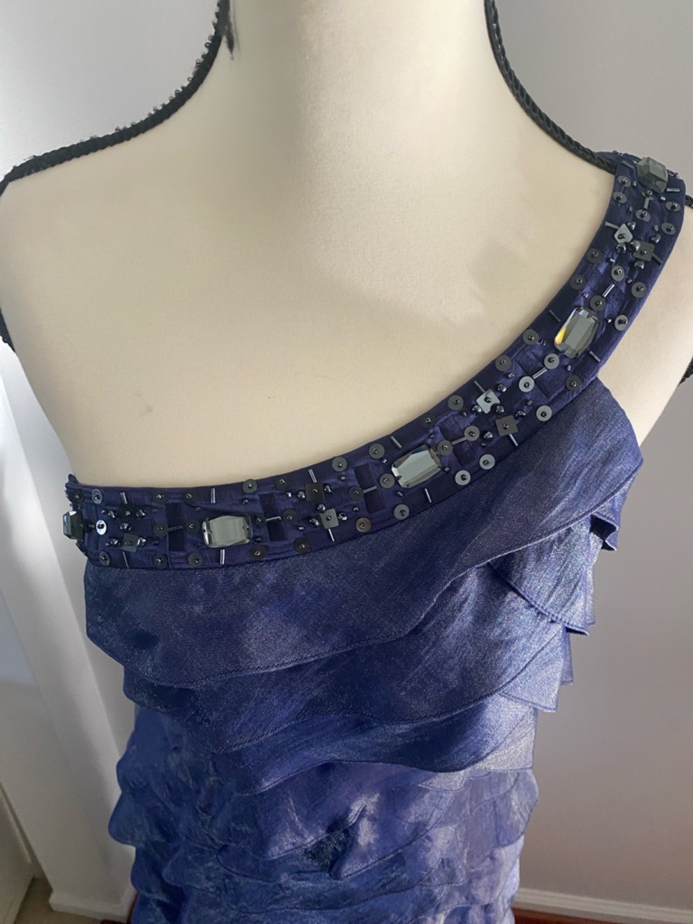Adrianna Papell six 12 formal one shoulder dress - Picture 2 of 7